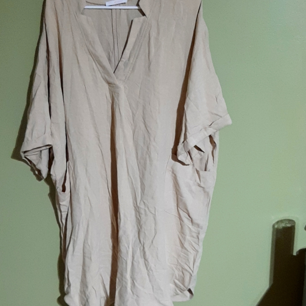 Ces Femme khaki linen dress Size L